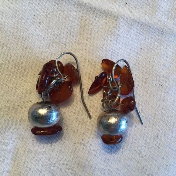 $8 ea or 3/$15 Silvertone and Amber Chips Earrings - Picture 6 of 6